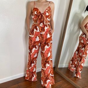 Orange Leaf Two Piece Set Beach Summet Vibes